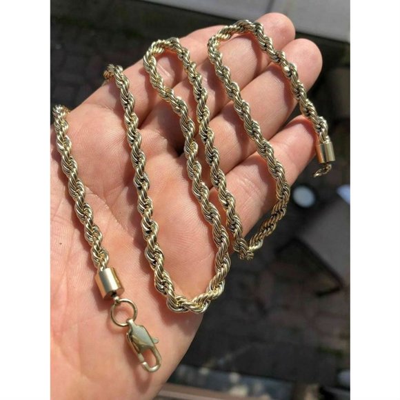 Harlembling 14k Gold Steel Thick 5mm Rope Chain - Picture 11 of 11